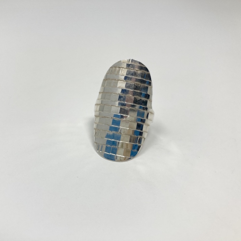 Large oval  shape sterling silver ring 925  for women